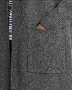 ALTERNATE VIEW OF WOMEN'S LAMBSWOOL DUSTER CARDIGAN IN CHARCOAL image number 4