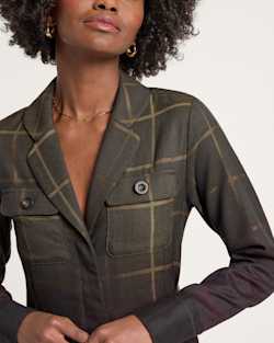 ALTERNATE VIEW OF WOMEN'S WORSTED WOOL WRAP DRESS IN BLACK OMBRE PLAID image number 4
