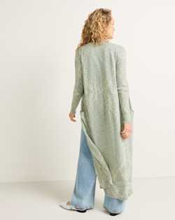 ALTERNATE VIEW OF WOMEN'S TEXTURED DUSTER CARDIGAN IN SAGE image number 2