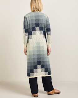 ALTERNATE VIEW OF WOMEN'S COTTON DUSTER CARDIGAN IN NAVY/IVORY MULTI image number 2