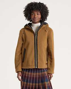WOMEN'S AUTUMN STAR HOODED FLEECE  JACKET IN BRONZE image number 1