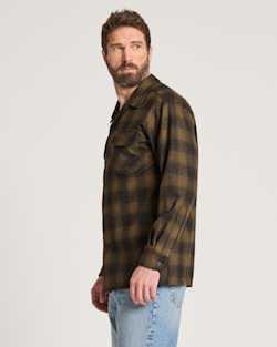 ALTERNATE VIEW OF MEN'S PLAID BOARD SHIRT IN OLIVE SHADOW PLAID image number 3