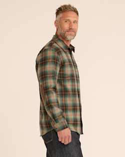 ALTERNATE VIEW OF MEN'S PLAID ELBOW-PATCH TRAIL SHIRT IN BROWN/GREEN PLAID image number 2