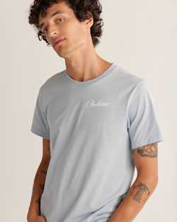 ALTERNATE VIEW OF MEN'S HARDING SKULL GRAPHIC TEE IN LIGHT BLUE/WHITE image number 2