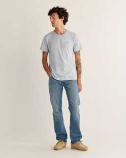 ALTERNATE VIEW OF MEN'S HARDING SKULL GRAPHIC TEE IN LIGHT BLUE/WHITE image number 4