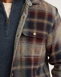 ALTERNATE VIEW OF MEN'S PLAID FOREST SHIRT JACKET IN MAROON/NAVY image number 5