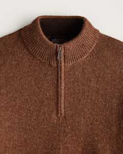 ALTERNATE VIEW OF MEN'S SHETLAND COLLECTION HALF-ZIP SWEATER IN SPICED HEATHER image number 2