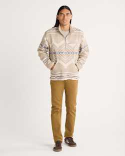 ALTERNATE VIEW OF MEN'S DOUBLESOFT DOVER QUARTER ZIP IN TAUPE CASCADIA image number 4