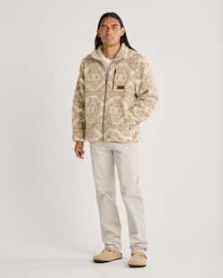 ALTERNATE VIEW OF MEN'S PASCO ZIP-FRONT FLEECE JACKET IN TAN HARDING STAR image number 5
