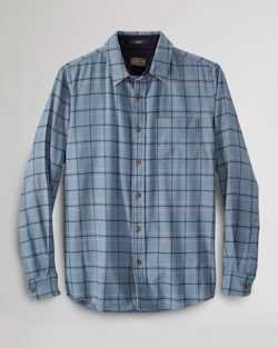 MEN'S MERINO LODGE SHIRT IN BLUE WINDOWPANE image number 1