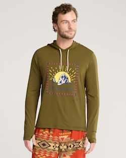 SURF PENDLETON UNISEX LONG-SLEEVE RASHGUARD IN DARK OLIVE image number 1