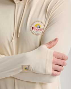 ALTERNATE VIEW OF HAYSTACK ROCK UNISEX LONG-SLEEVE RASHGUARD IN SANDSHELL image number 5