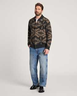 ALTERNATE VIEW OF MEN'S MIRROR LAKE LAMBSWOOL CARDIGAN IN OXFORD MIX/TAUPE image number 6