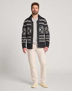 ALTERNATE VIEW OF MEN'S WESTERLEY DONEGAL LAMBSWOOL CARDIGAN IN BLACK image number 5