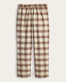 ALTERNATE VIEW OF MEN'S MEN'S PLAID FLANNEL PAJAMA PANTS IN ECRU/RED PLAID image number 2