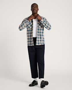 ALTERNATE VIEW OF MEN'S PLAID SNAP-FRONT WYATT COTTON SHIRT IN TAN/BLUE image number 6
