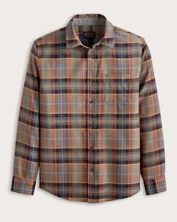MEN'S MEN'S PLAID MERINO LODGE SHIRT IN NAVY/TAN PLAID image number 1