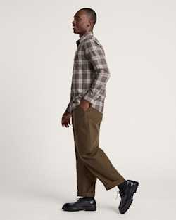 ALTERNATE VIEW OF MEN'S MEN'S PLAID MERINO LODGE SHIRT IN OLIVE/GREY MIX PLAID image number 6