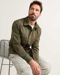 MEN'S TWILL WORK SHIRT IN GREEN/PONDEROSA image number 1