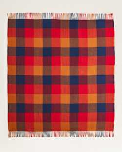 ALTERNATE VIEW OF ECO-WISE WOOL FRINGED THROW IN COPPER/RED image number 2
