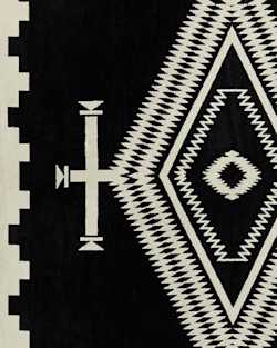 ALTERNATE VIEW OF LOS OJOS SPA TOWEL IN BLACK/WHITE image number 2