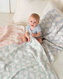 ALTERNATE VIEW OF FALCON COVE COTTON BABY BLANKET IN CORAL image number 3