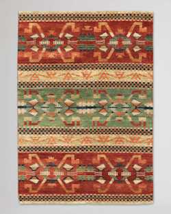 ANAZAZI HANDMADE RUG IN GREEN/RED image number 1