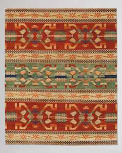 ALTERNATE VIEW OF ANAZAZI HANDMADE RUG IN GREEN/RED image number 2