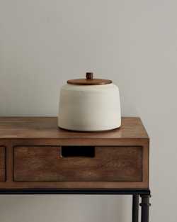 RAW STONEWARE KITCHEN CANISTER IN WHITE image number 1