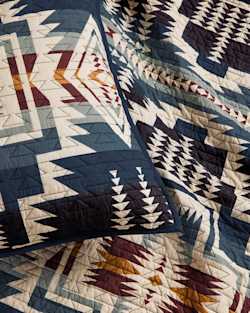 ALTERNATE VIEW OF HARDING STAR PRINTED COVERLET SET IN TITAN BLUE image number 4