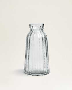 ALTERNATE VIEW OF RUFFLE GLASS & MANGO WOOD CANISTER IN CLEAR image number 6