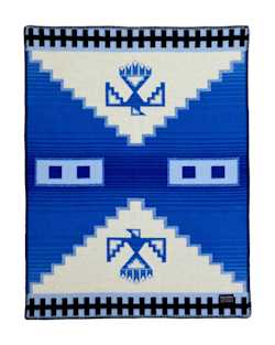 FLAT VIEW OF MORNING SKY CRIB BLANKET IN BLUE/WHITE image number 2