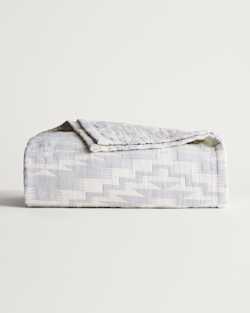 ALTERNATE VIEW OF MESILLA COTTON MATELASSE COVERLET IN BLUE/IVORY image number 4
