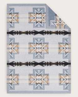 ALTERNATE VIEW OF SILVER CITY KNIT THROW IN SKY image number 2