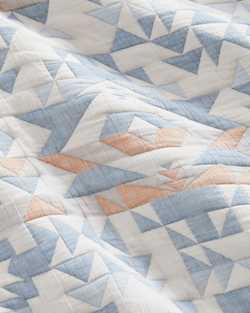 ALTERNATE VIEW OF BLUE RIDGE COVERLET SET IN BLUE/RUST image number 3