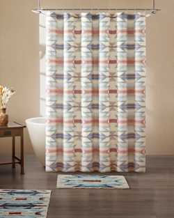 ALTERNATE VIEW OF WYETH TRAIL SHOWER CURTAIN IN TAN MULTI image number 4