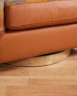 ALTERNATE VIEW OF LEATHER/WOOL BARREL CHAIR IN SADDLE/BUFFALO image number 4