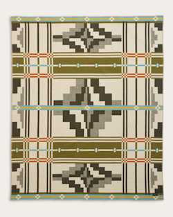 ALTERNATE VIEW OF SEVEN SPRINGS BLANKET IN IVORY/OLIVE MULTI image number 2