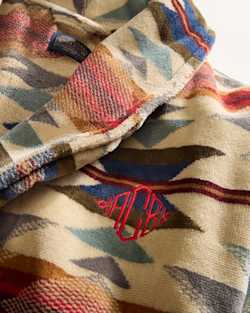 WOMEN'S WYETH TRAIL COTTON TERRY VELOUR BATHROBE IN OATMEAL SH0WING MONOGRAMMING ADDED image number 5