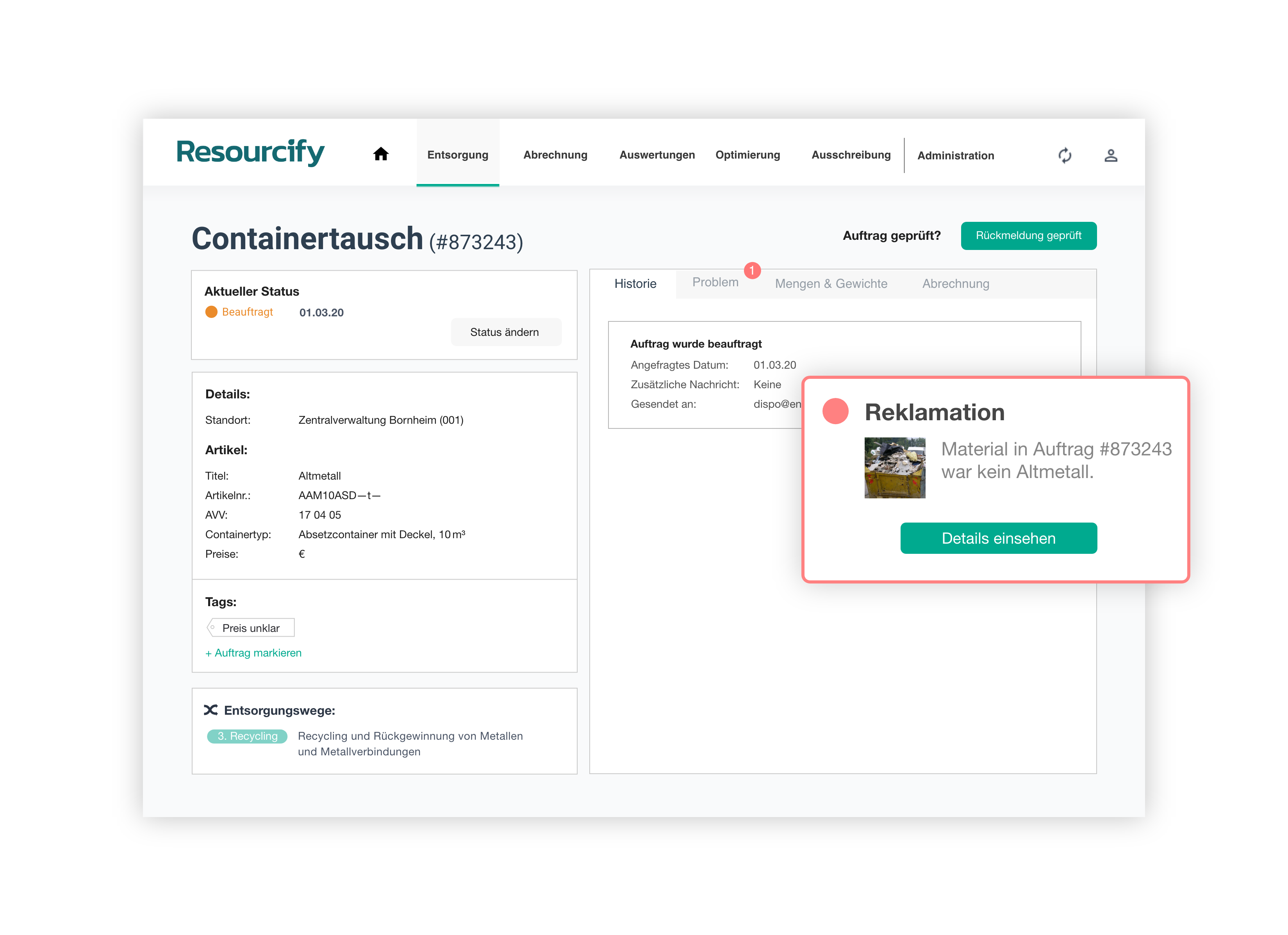 Abfallmanagement Software