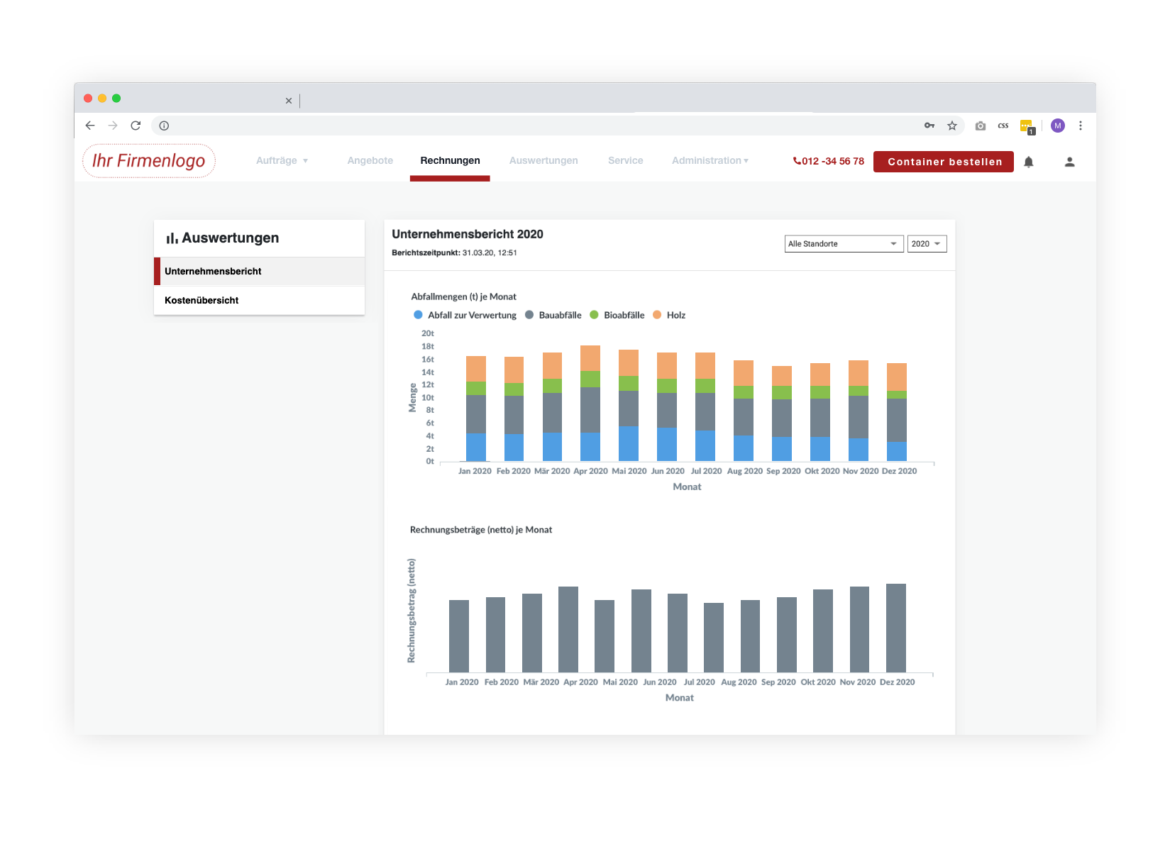 Abfall-Reporting automatisch, Resourcify-Software, Entsorger