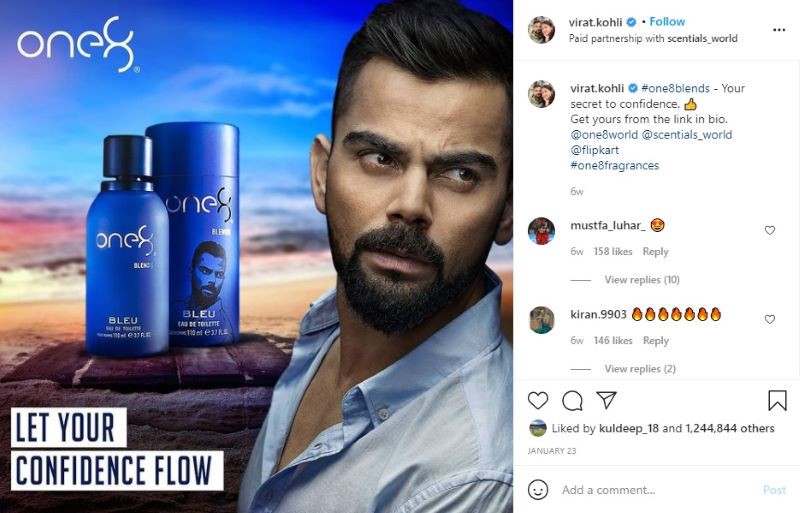 Indian Cricketer Virat Kohli Instagram