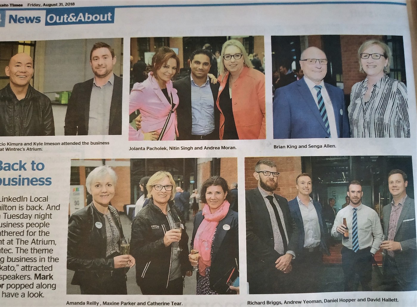 Linkedin local Hamilton in Waikato Times newspaper