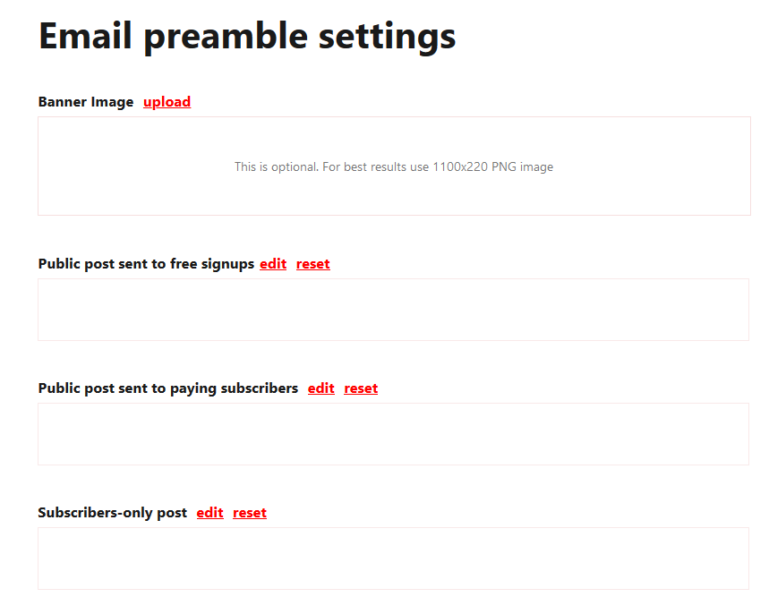 substack formatting, substack email, substack email preamble, substack custom domain, substack image size, is substack free