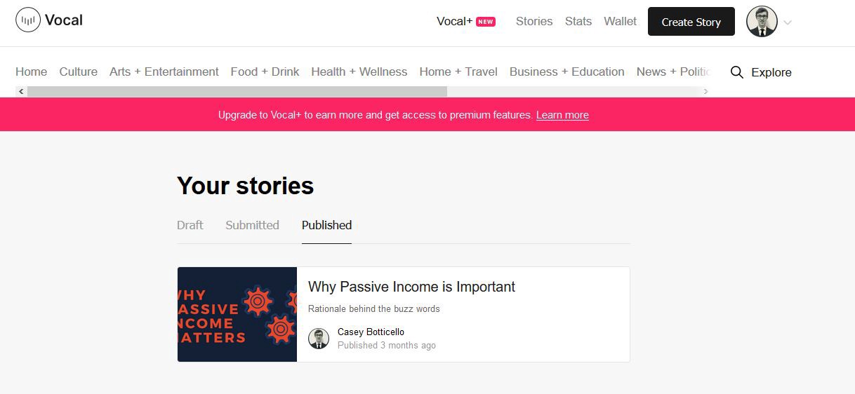 vocal media, vocal, vocal.media, make money writing on vocal, vocal blogging platform, vocal screenshot, vocal platform