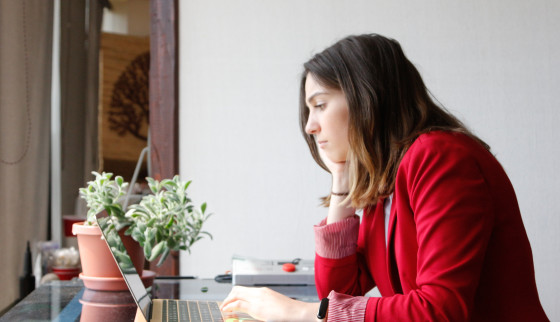 Woman working at desk