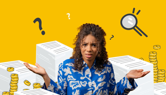 A woman on a yellow background