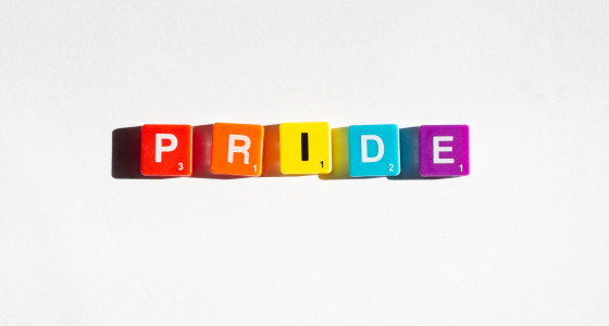 pride spelt out on inidivual blocks in bright lgbt colours