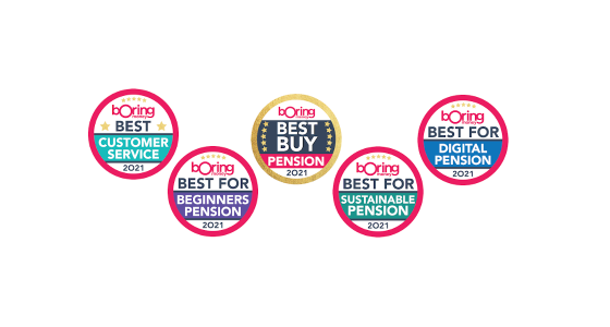 five boring money awards logos