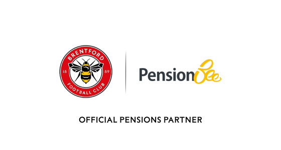 Brentford Football Club and PensionBee logos side by side